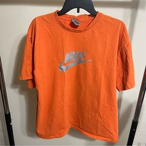 Vintage Orange Silver logo Nike‎ Tshirt Size Large